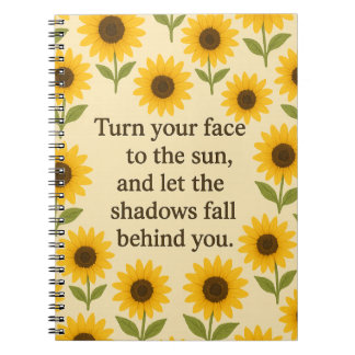 Caderno Espiral Turn Your Face to the Sun Vintage Sunflower Poster