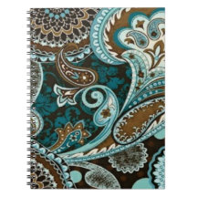 Turquesa e Marrom Paisley Vintage
