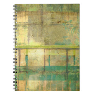 Caderno Espiral Turquesa e pintura Abstrato verde