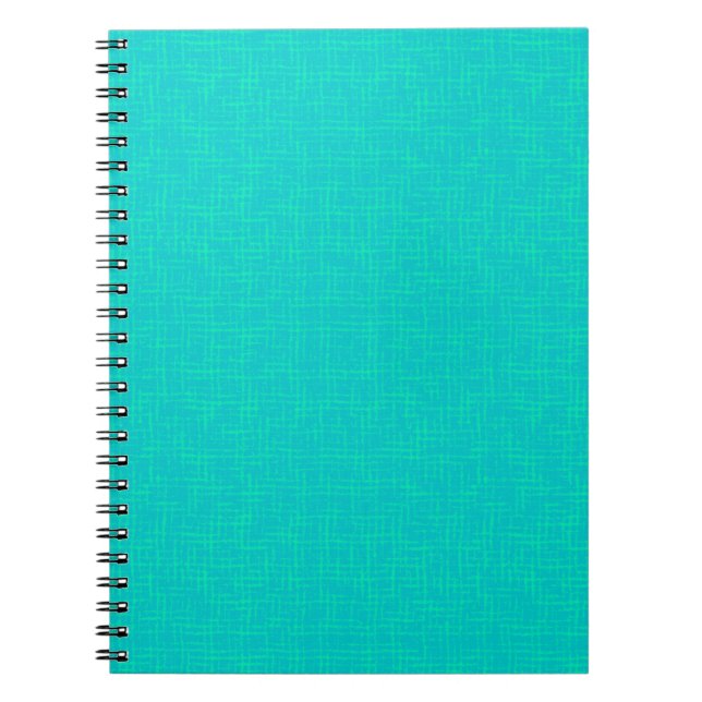 Caderno Espiral Turquesa neon texturizada. (Frente)