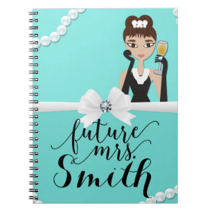 Caderno Espiral Turquesa Pérola Arco Branco Vinho Futuro Sra.
