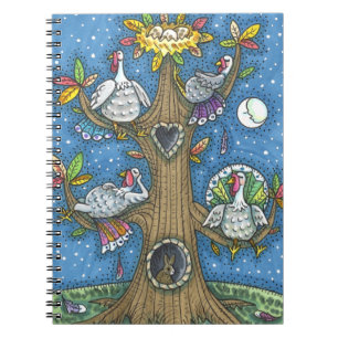 CADERNO ESPIRAL TURQUIA ÁRVORE, OBRIGADO A ENGRAÇADOS GOBBLERS