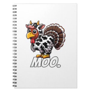 Caderno Espiral Turquia Vaca Figurino Ação de Graças Engraçado Tur