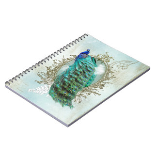 Caderno Espiral Turquoise Shabby Peacock