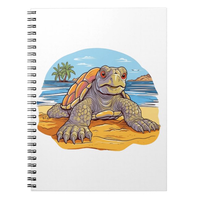 Caderno Espiral Turtle Cartoon Beach (Frente)