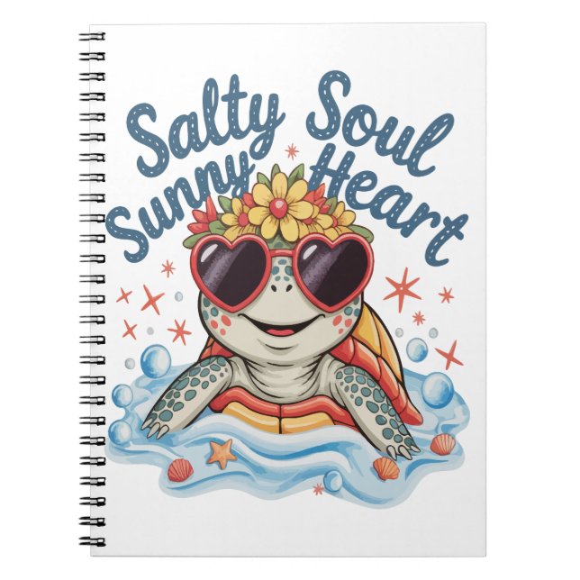 Caderno Espiral Turtle Floral Summer Beach (Frente)