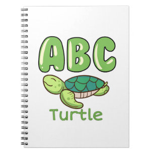 Caderno Espiral Turtle Lover Alphabet ABC - Letra Turtle