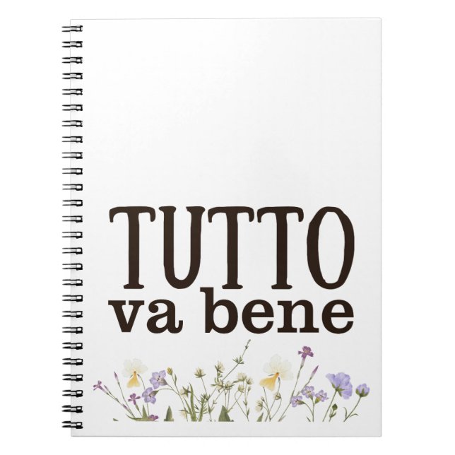 Caderno Espiral Tutto Va Bene (con fiori) (Frente)