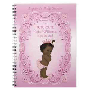 Caderno Espiral Tutu Cute Ethnic Princesa Chá de fraldas Livro Con