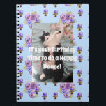 Caderno Espiral Tuxedo Cat Engraçado Notebook Floral Puro, Cuado E<br><div class="desc">Tuxedo Cat Engraçado Notebook Púrpura Floral,  Cute Fresco,  Cuta. Este notebook seria um presente tão bem-vindo para qualquer amante de os animais. Projetado a partir da minha arte e foto originais.</div>