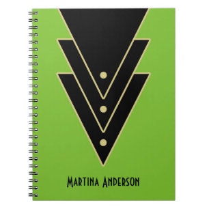 Caderno Espiral Tuxedo Modern Art Deco Personalizado
