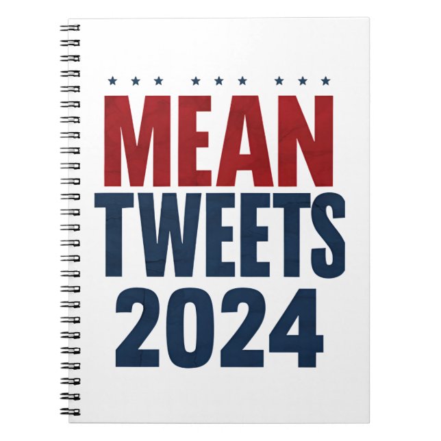 Caderno Espiral Tweets Médios 2024 Engraçado Trump Eleitoral (Frente)