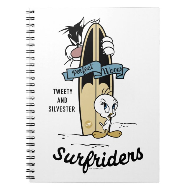 Caderno Espiral TWEETY™ & SYLVESTER™ Surfriders (Frente)