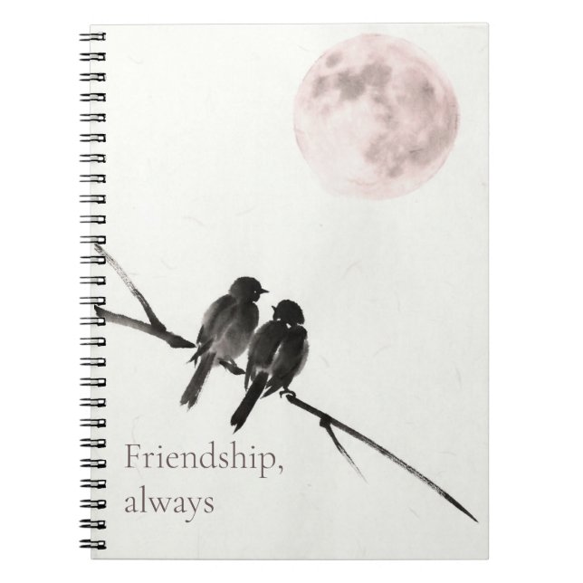 Caderno Espiral Two Birds Sumi-E | Friendship, Always | Notebook (Frente)
