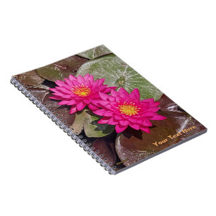 Caderno Espiral Two Pink Water Lilies