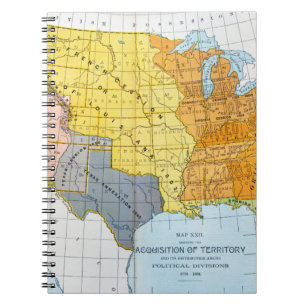 CADERNO ESPIRAL U.S. MAPA, 1776-1884