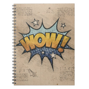Caderno Espiral UAU! Vintage Comic Book Steampunk Pop Art