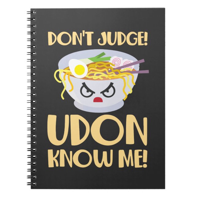 Caderno Espiral Udon Noodle Soup Pun Comida Japonesa (Frente)