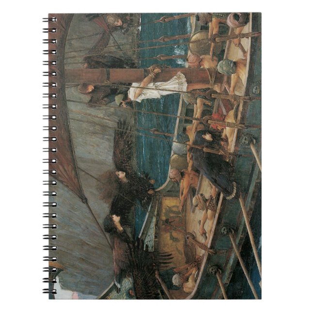 Caderno Espiral Ulisses e as Sirens por John William Waterhouse (Frente)