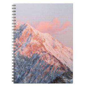 Caderno Espiral Última luz solar na montanha Storžič, Eslovênia