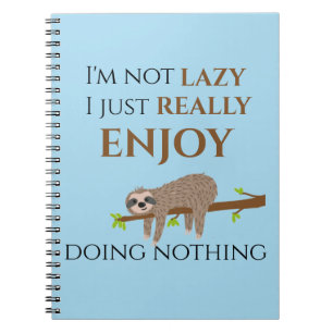 Caderno Espiral Um animal preguiçoso que não gosta de fazer nada