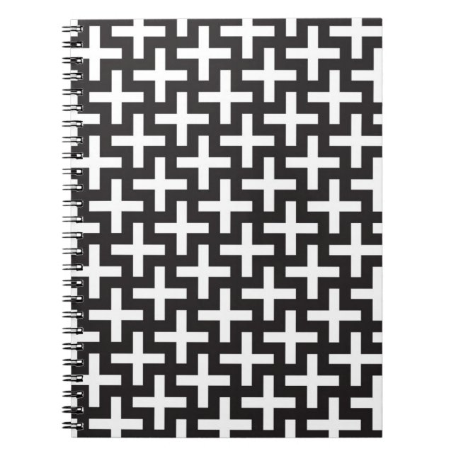 Caderno Espiral Um b&w modela feito com "mais" o sinal (Frente)