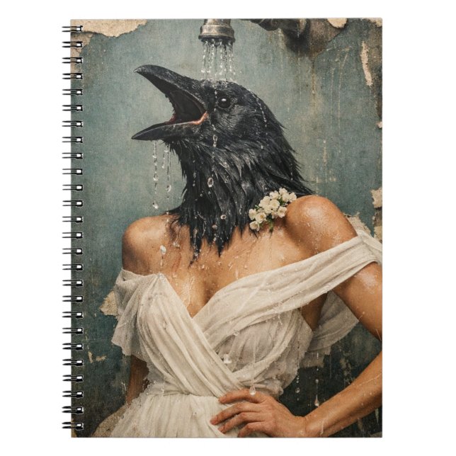 Caderno Espiral Um belo corvo no chuveiro (Frente)