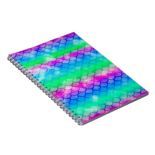 Caderno Espiral Um belo espectro de cores da sereia