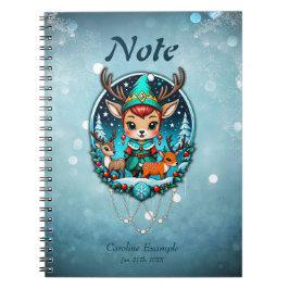Caderno Espiral Um belo estilo cartoon rener elf