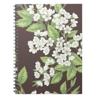 Caderno Espiral Um belo padrão de primavera sem costura com branc 