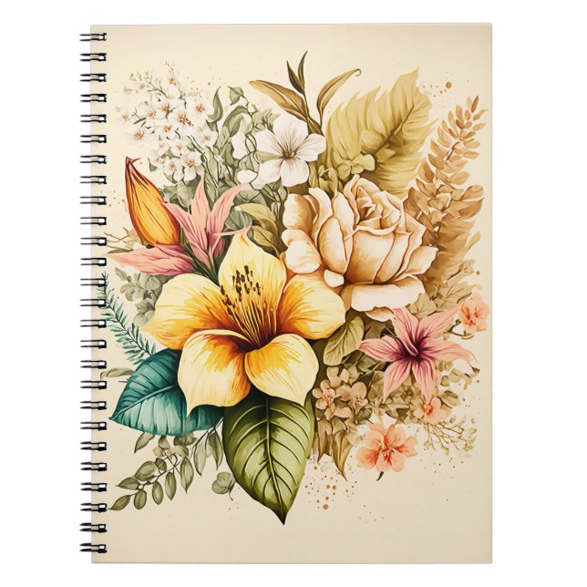 Caderno Espiral Um Buquê De Pacote De Flor Amarelo Para Os Seus Di (Frente)