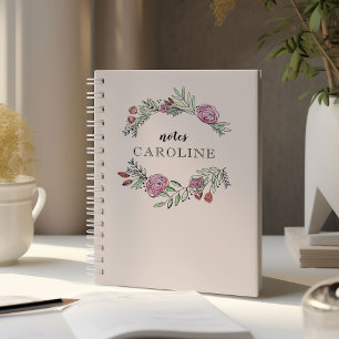 Caderno Espiral Um Bushel e um notebook personalizado fofo em rosa