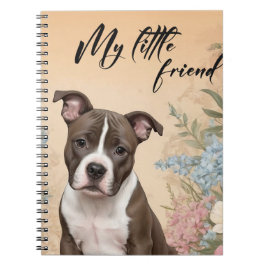 Caderno Espiral Um cachorrinho marrom do Staffordshire Terrier
