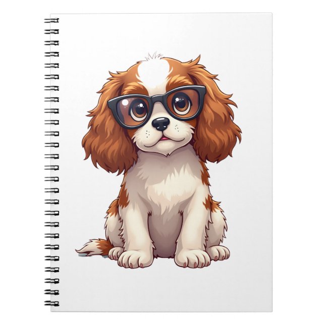 Caderno Espiral Um cachorro bonito Rei Charles Spaniel (Frente)