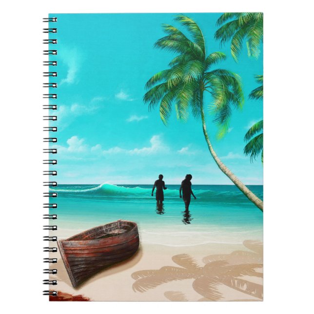 Caderno Espiral Um Casal em uma ilha deserta (Frente)