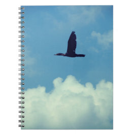 Caderno Espiral Um Cormorant em vôo