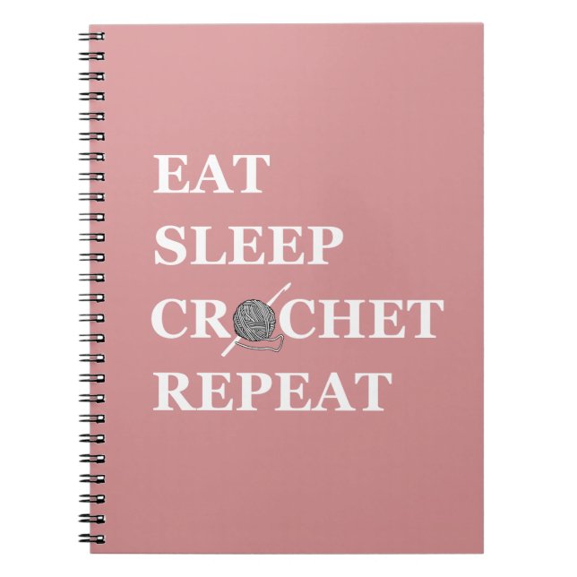 Caderno Espiral Um crochê engraçado costeleta dizendo presente (Frente)