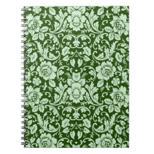 Caderno Espiral Um damasco floral antigo