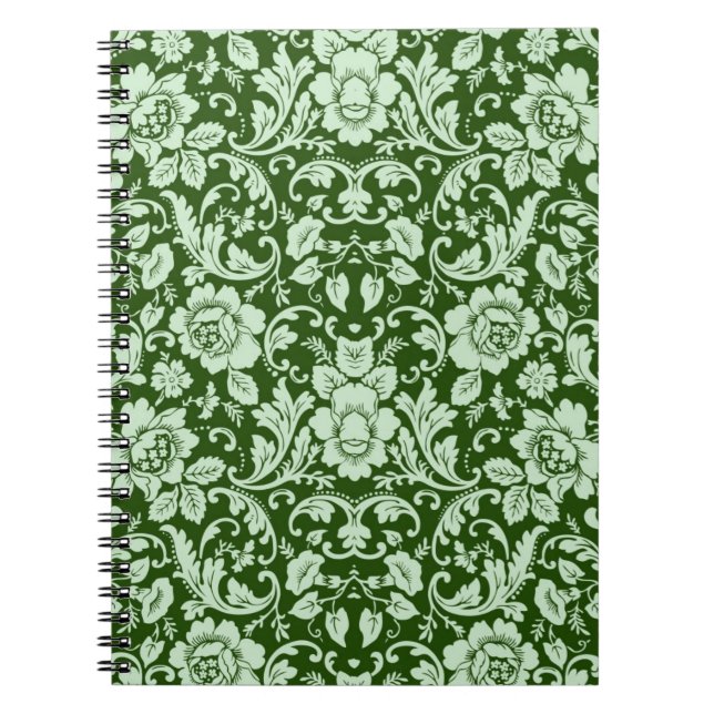 Caderno Espiral Um damasco floral antigo (Frente)