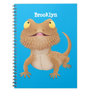 Caderno Espiral Um desenho animado de lagarto de dragão barbudo