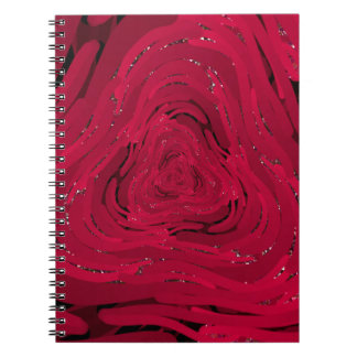 Caderno Espiral Um desenho manual feito de gradiente vermelho com 