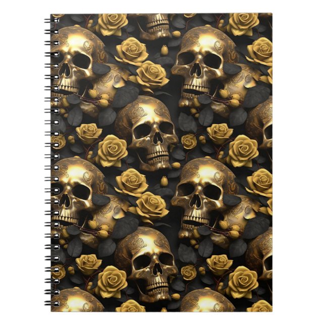 Caderno Espiral Um Design 8 da série Skull e Rosa (Frente)