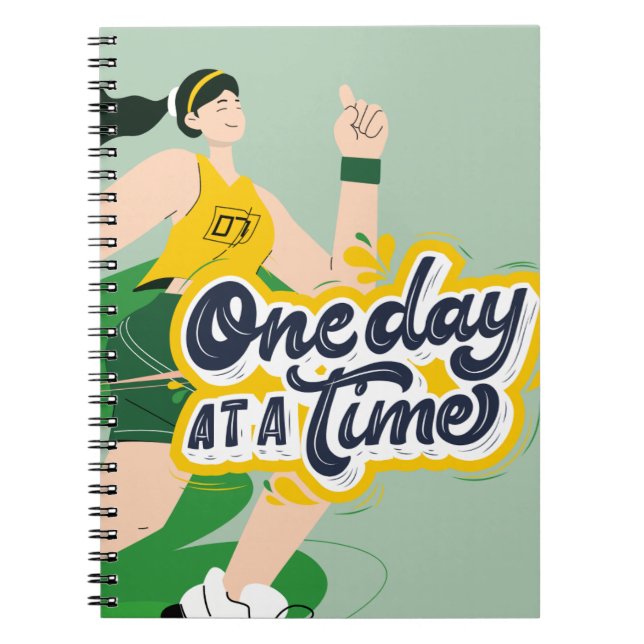 Caderno Espiral Um dia de cada vez - Notebook com execução motivac (Frente)