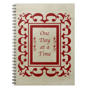 Caderno Espiral Um dia em um quadro/vintage de Borgonha do