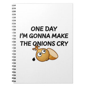 Caderno Espiral Um dia vou fazer as cebolas chorarem