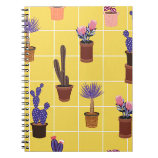 Caderno Espiral Um doce cacto de verão em muitos tipos de potes 