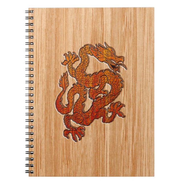 Caderno Espiral Um dragão no bambu oriental (Frente)