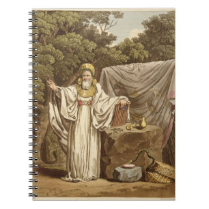 Caderno Espiral Um Druid do arco em seu hábito judicial, gravado