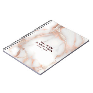 Caderno Espiral Um fundo de mármore rosa-dourado luxuoso