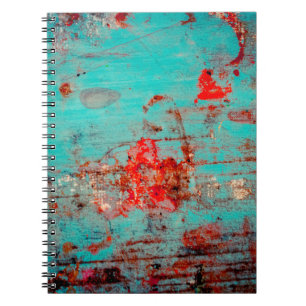 Caderno Espiral Um fundo de turquesa forte. Sangue, manchas